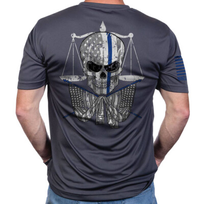 Nine Line Apparel TBL Skull Moisture Wicking T-Shirt Small Iron