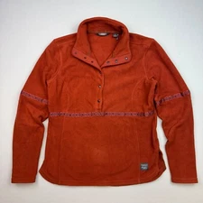 Toad Co Liftie Fleece Pullover Jacket Womens Small 1/2 Snap Front Red