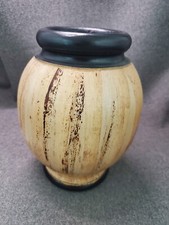 9 inch Tall Turned Wooden Art Vase Multi-Colored