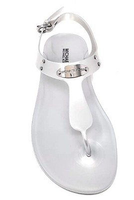 michael kors silver flip flops