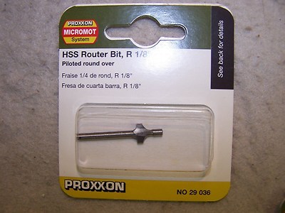 PROXXON #29036 ROTARY HOBBY TOOL ROUTER ROUNDING BIT 1/8''R- FITS DREMEL GERMAN