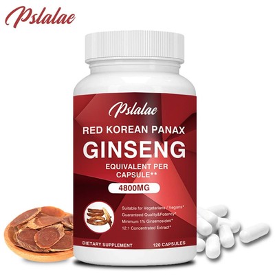 Red Korean Panax Ginseng 4800mg - Boost Energy  Endurance, Testosteron