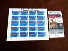 CHUCK YEAGER FIRST SUPERSONIC FLIGHT PILOT SIGNED AUTO SHEET OF X-1 STAMPS JSA  
