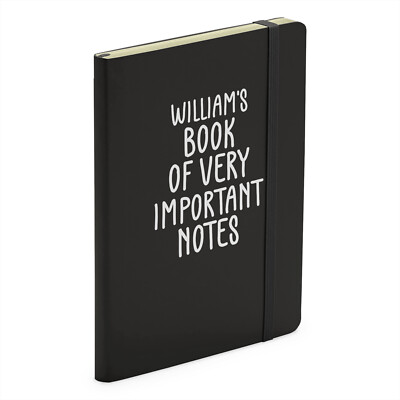 Important Notes.notebook Personalised Book Of Very Important Notes - Black Soft Touch Notebook ...