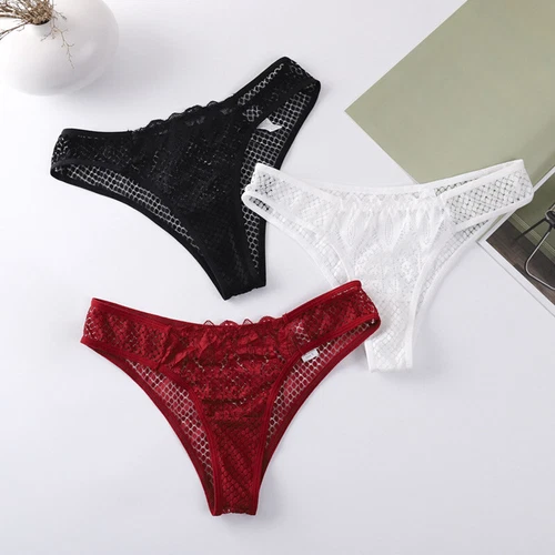 4er-Pack Set Sexy Damen Höschen Unterwäsche Spitze durchsichtig Slips Unterwäsche Set - Bild 5 von 16