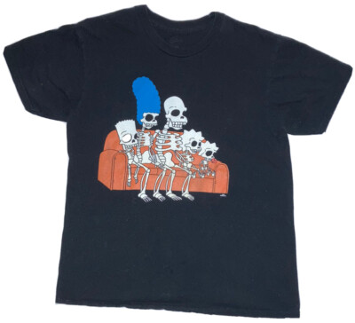 THE SIMPSONS Tree House Of Horror Skeleton Couch T-Shirt MEDIUM