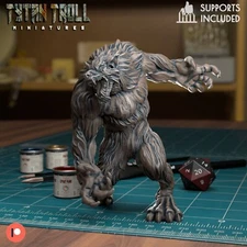 Werewolf Alpha Wolf Fighter Barbarian Miniature | D&D DnD