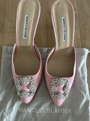 Manolo blahnik 40.5 , High Heels, Pumps, Satin Rosa, Wunderschön   