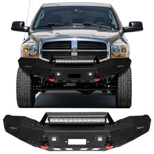 Front Bumper Wled Lights D-rings Fits 2006-2009 Dodge Ram 2500 3500 Bolt-on