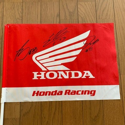 Suzuka 8 Hours Honda HRC 2022 winning team flag FLAG autographed