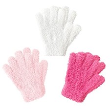 Kids Winter Gloves, Fluffy Stretchy Warm Winter Gloves for 6-8Years Neon Pink