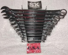 S-K TOOL USA-MADE 11PC COMBINATION WRENCH 12PT & 6PT SAE WRENCH RACK INCUSA 🇺🇸