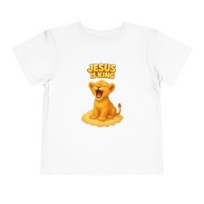 Toddler Tee "Jesus Is King" Lion Cub Christian Baby Shirt