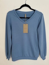 Soyaconcept XS Relaxed Cornflower Blue V-Neck Long Sleeve Soft Lounge Top New
