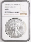 2013-W Burnished $1 American Silver Eagle NGC MS69 Brown Label