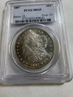 1887-P Morgan Silver Dollar Beautiful Toning PCGS MS65 #7172.65/21408043