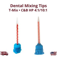 Crown  Bridge Mixing Tips 4:1/10:1 Ratio Dental Acrylic Blue/Orange Temp 25/Pk