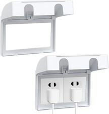 2 Pcs Plug Socket Covers UK Double Socket Cover for Safety, Waterproof Socket C