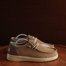 Hey Dude Shoes Big Kids/Mens SZ 4 Brown Paul Slip On Casual Comfort Loafer NWT