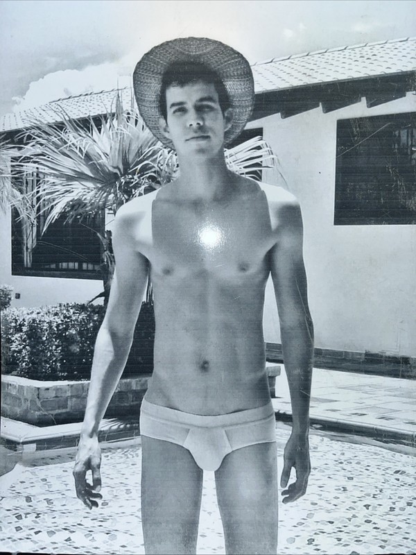 Handsome Young Latino  Male Cute Model Showing Off Body And Muscles 8x10 B/w