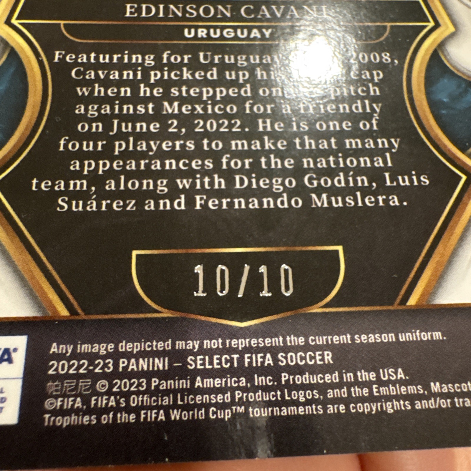 FIFA select 2022-2023 Gold Cavani /10 view 3