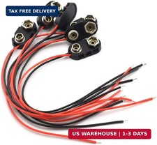 9V Battery Snap Connector, SDTC Tech 6pcs Battery Button Clips with Wire Leads 
