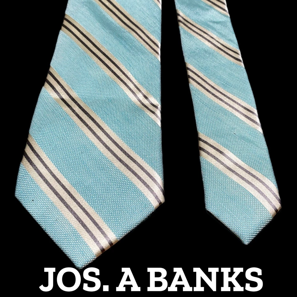 Jos. Corbata clásica A Banks Reserve para hombre a rayas seda lino corbata nueva con etiquetas Foto 2 de 4