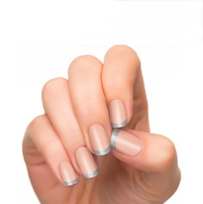 INCOCO NAIL POLISH APPLIQUE STRIPS | BLING BLING TIPS | SILVER GLITTER | RETIRED