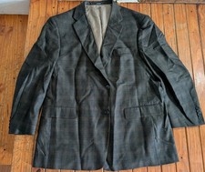 Hart Schaffner Marx Suit Jacket Sport Coat Blazer 48R Plaid Pattrn USA Made