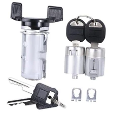 Ignition Switch Lock Cylinder & Door Lock Cylinder Set with Keys Fit for Chevy 