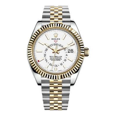 Rolex Sky-Dweller 326933-0010 White Dial Jubilee Stainless Steel Yellow Gold ...