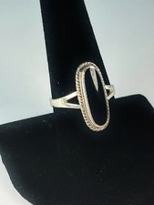 Sterling Silver Black Onyx Ring Size 9 Stamped NF 925