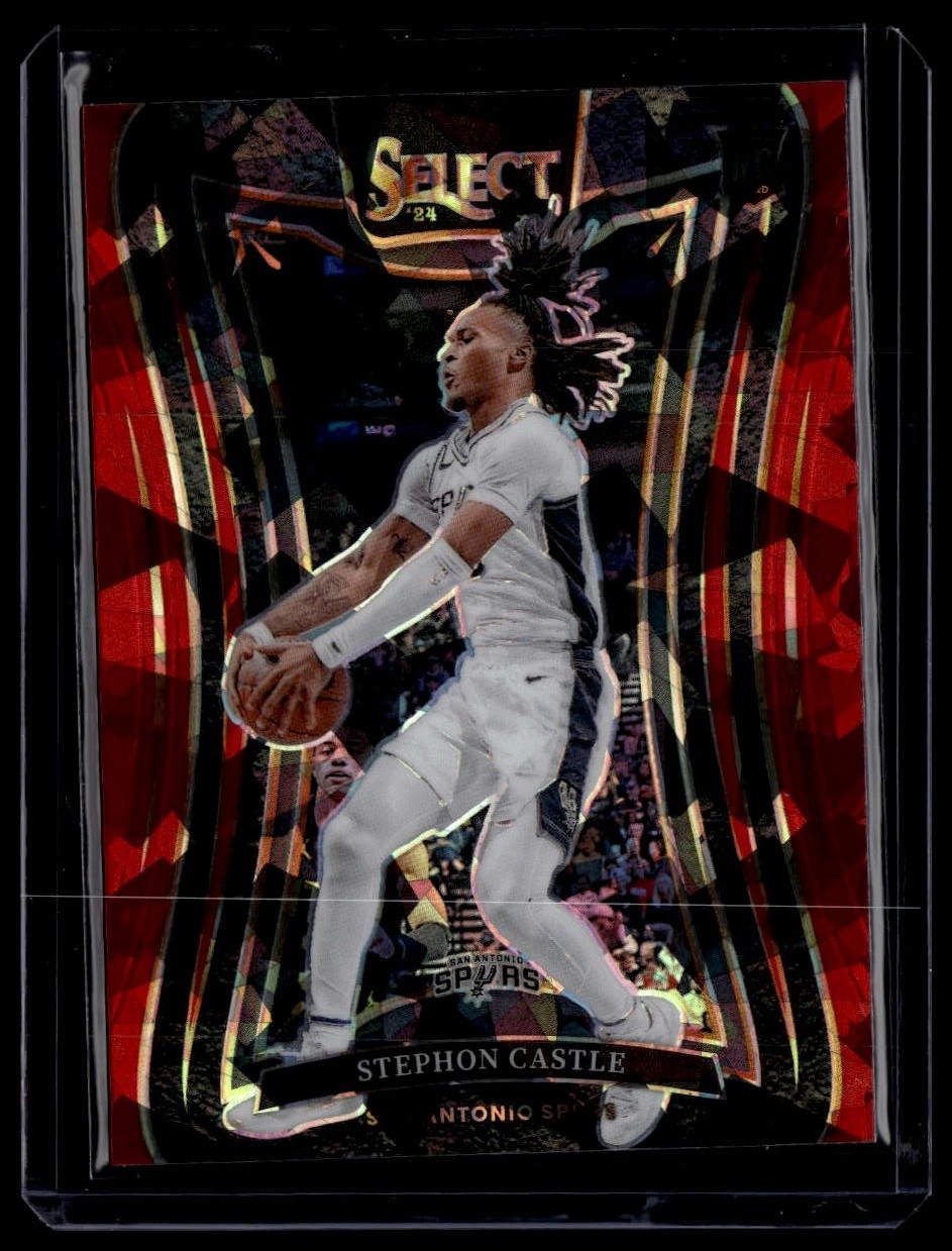 2024-25 Panini Select #388 Stephon Castle Red Cracked Ice Prizm