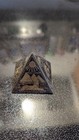 Vintage Egyptian Etched Copper Pyramid Souvenir Paperweight Hieroglyphs — photo 1
