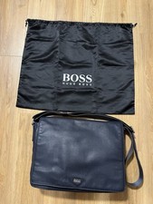 Hugo Boss Leder Umhängetasche Blau Business