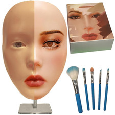 Makeup Practice Face, Makeup Mannequin Face with Makeup Practice Face Board,Sil