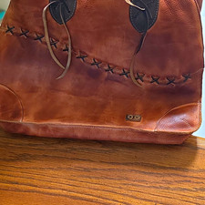 Bed Stu Womens Brown Solid Leather Tote Bag w...