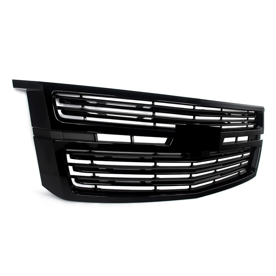 For 2015-20 Chevrolet Chevy Tahoe/Suburban Front Upper Gloss Black Grille Grill Foto 3 de 4