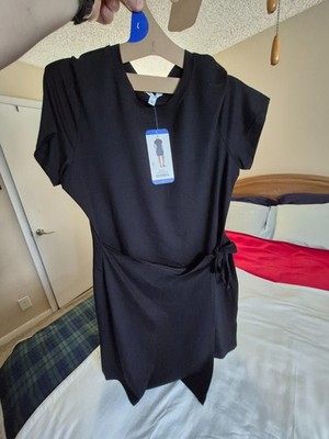 Threads 4 Thought Women's Wrap Dress Large Aspen Black, NWT