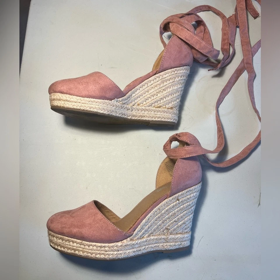 Alpargata BRASH Escape tacones de cuña en rosa malva (talla 6) Foto 3 de 4