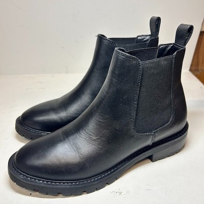 Steve Madden Womens 6.5 M Black Leather Leopold Ankle Booties DISPLAY KF9