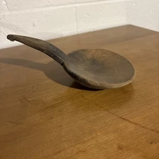 Primative Hand Carved Wooden Spoon Ladle Butter Paddle 