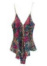 Victoria's Secret Gold Label Women's Vintage Sheer Floral Teddy Bodysuit Large