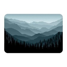 Forest Bath Rug Mountain Nature Tree Happy Camper RV Door Mat, Memory Foam Ba...