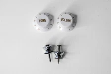 Hat-Shape Guitar Volume and Control Knob Replacement + Strap Buttons