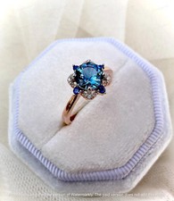 2Ct Round Cut Lab Created London Blue Topaz Ring 14k Rose Gold Plated