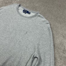 Polo Ralph Lauren Sweater Mens XL Gray Crew Neck Pullover Pima Cotton Sweatshirt