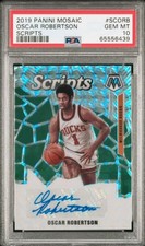 PSA 10 OSCAR ROBERTSON 2019 MOSAIC PRIZM SCRIPTS AUTO AUTOGRAPH HOF SP