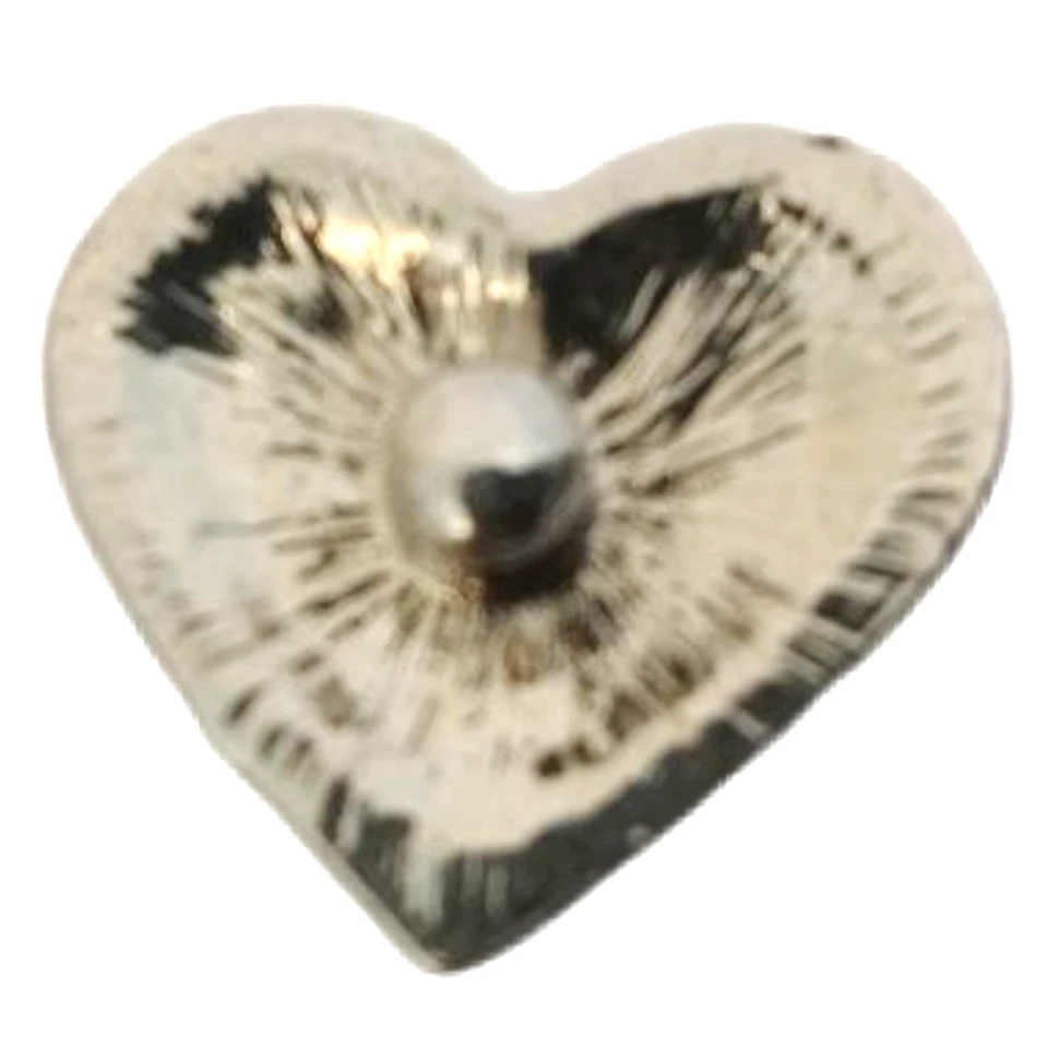 Dije en forma de corazón de plata verde azulado joyería broches de presión de jengibre Foto 4 de 4