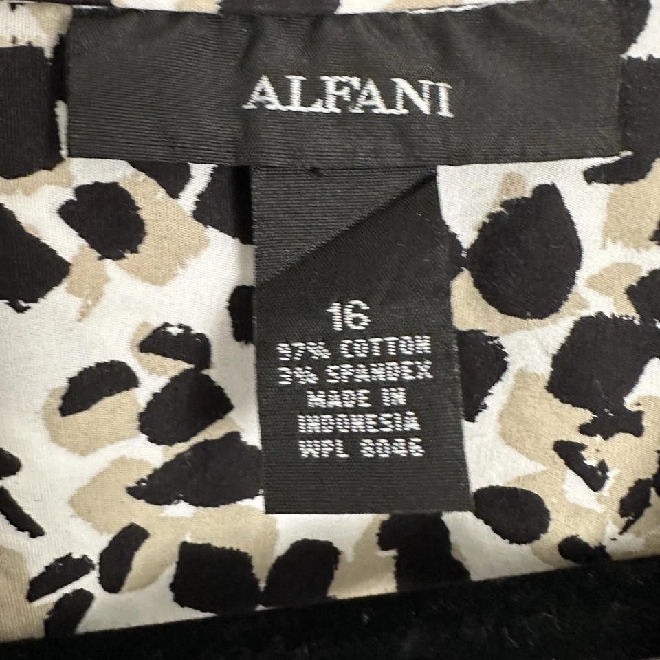 Blusa Alfani Botón Frontal Manga 3/4 Elástica Talla 16 Estampado Abstracto Cuello en V Y1 Foto 3 de 4